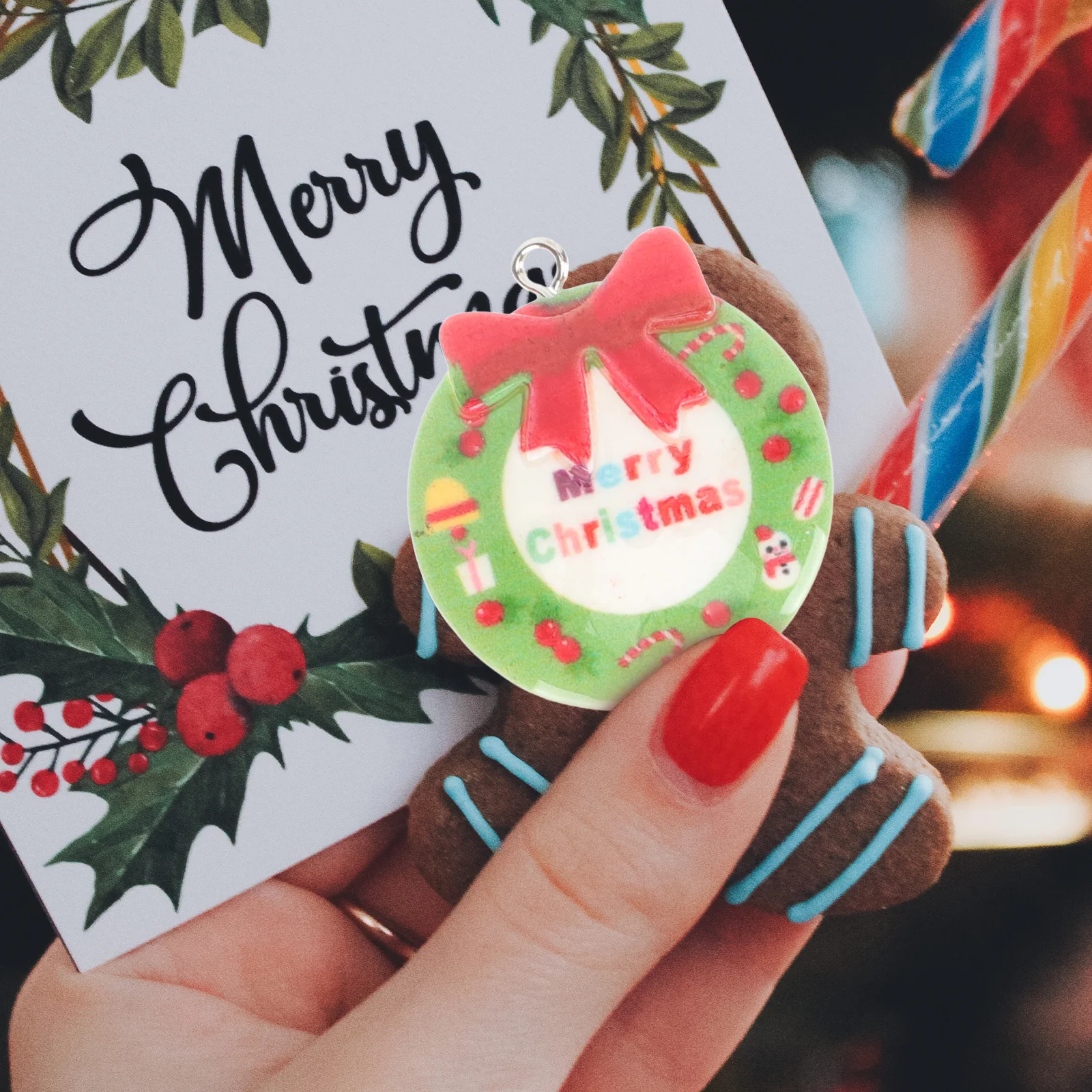 

18Pcs Christmas Tree Charms Durable Resin DIY Decorations Exquisite Xmas Jewelry Pendants Creative Holiday Accessories