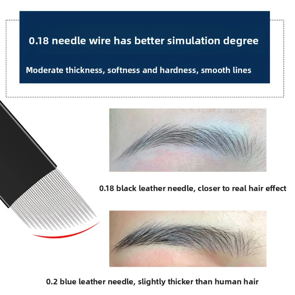 20pcs Microblading 0.18mm Tebori Blades Needles Tattoo Needles Permanent Makeup Needle 7 9 12 14 17 21 Manual Eyebrow Blades
