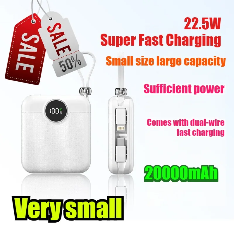 

22.5W 10000mAh 3C Certified Portable Power Bank with Built-in Cables for All Series of Smartphones