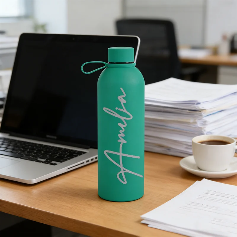 Thermos personnalisé avec logo, bouteille isotherme en acier inoxydable, thermos portable, bouteille d'eau pour les sports de plein air, tasse de voyage, cadeaux de vacances