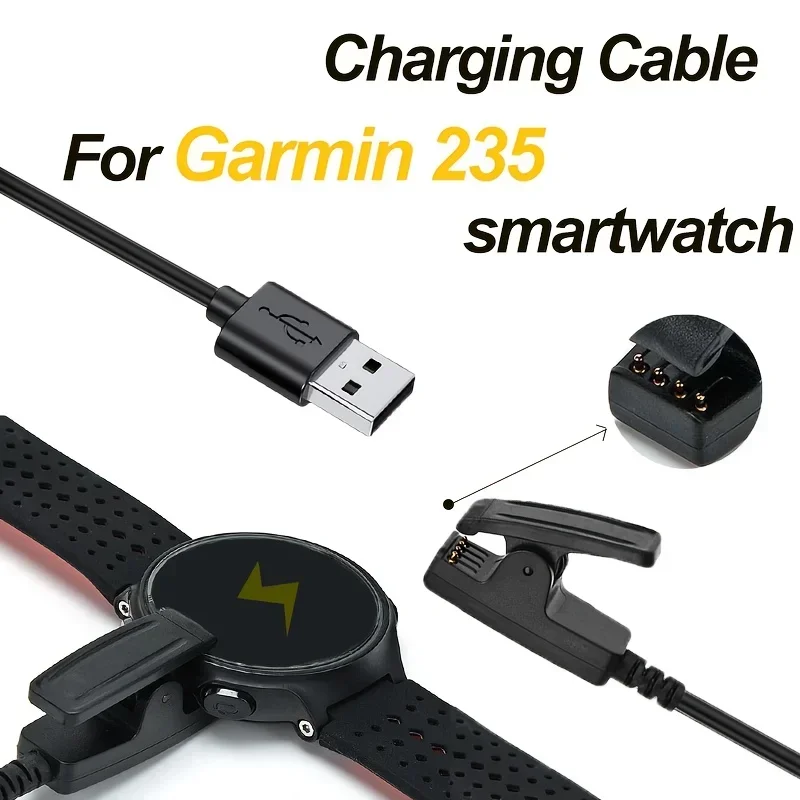 J19 100CM USB Charger For Garmin Forerunner 35 230 235 630 735xt 645 Music Charging Cable For Approach G10 S20 Charger Clip Crad