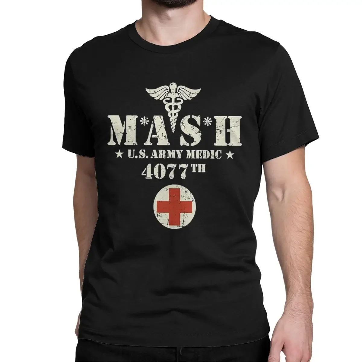 Novelty Mash 4077 Alan Alda War 4077th T-Shirt Men Women's Round Neck Cotton T Shirts M*A*S*H Short Sleeve Tees Gift  Clothes