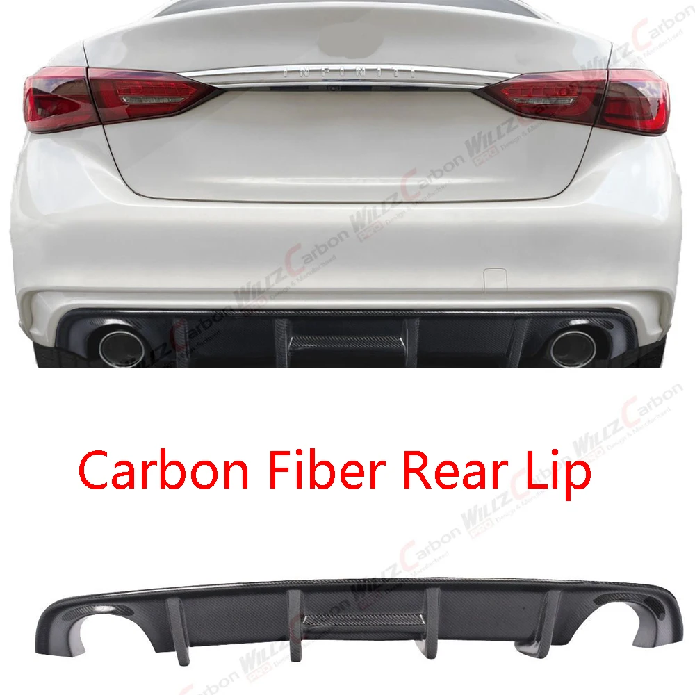 

For Nissan Infiniti Q50 2018-2023 Years Carbon Fiber Rear Lip Car Bodykit Modification