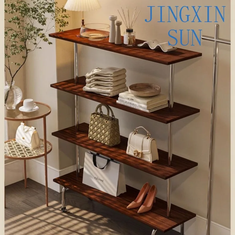 Clothing store display rack, floor-to-ceiling storage, middle island rack, movable women's clothing store, multi-layer bag