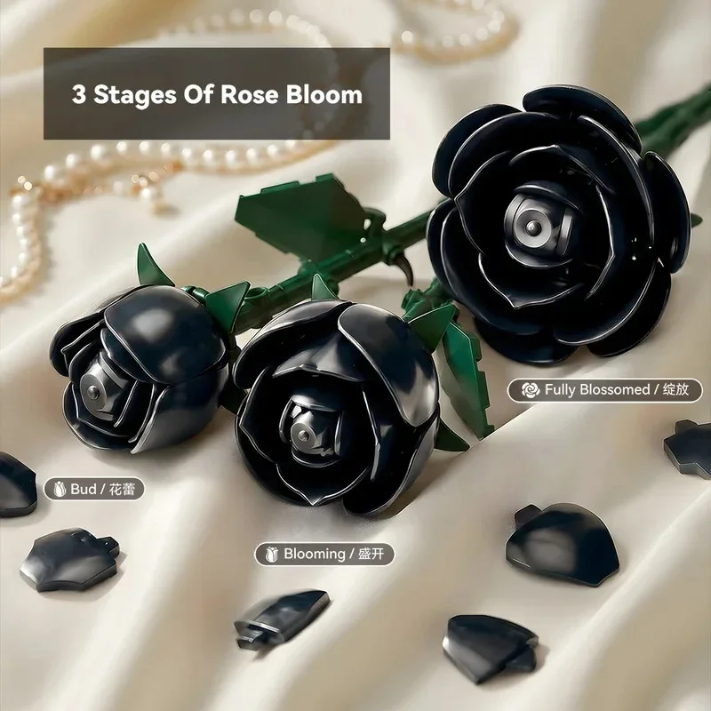 

Набор из 12 черных роз, конструктор из консервированных цветов, настольное украшение, подарки на День святого Валентина для девушек