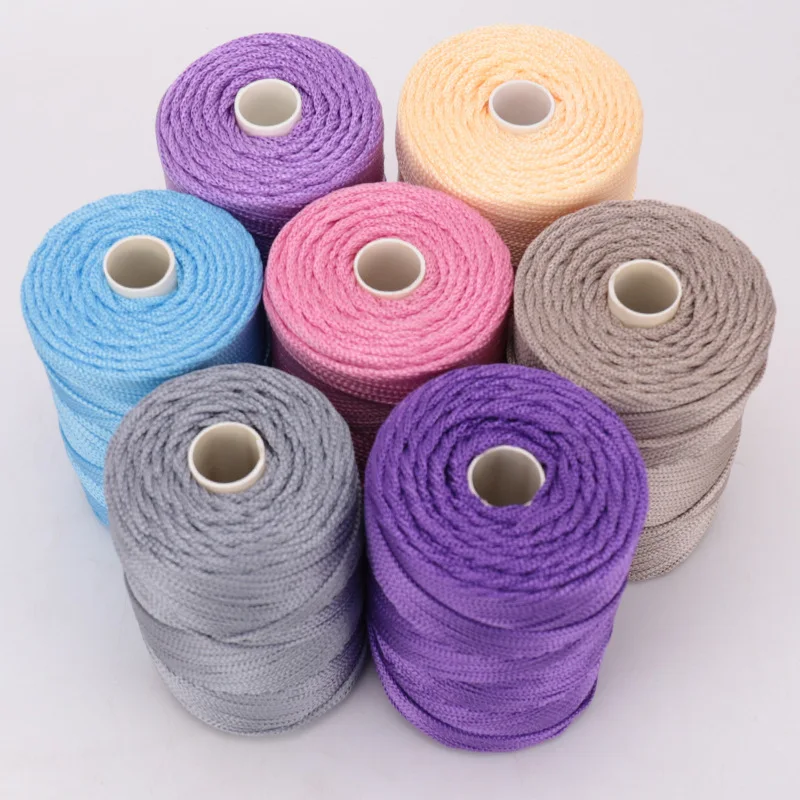 1pcs 230 Grams Nylon Cord Thread Crochet Hollow Line Macrame DIY Knitting Chunky Yarn Light Viscose Ice Rope Summer Sun Hat