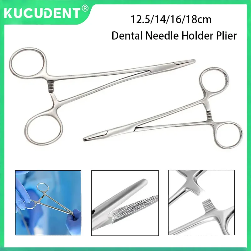 

1 шт., держатель для стоматологических игл, плоскогубцы из нержавеющей стали с прямой головкой, ортодонтические щипцы, пинцет, стоматологический хирургический инструмент, инструмент