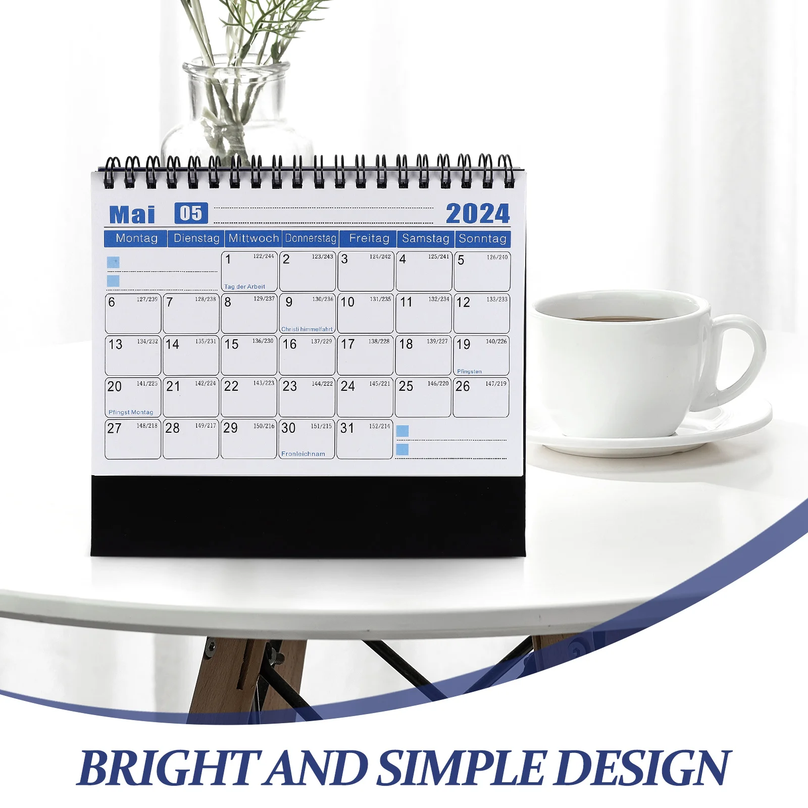 

Daily Use Desk Calendar Paper Material Creative Simple Style Desktop Standing Calendar Office Household Supplies