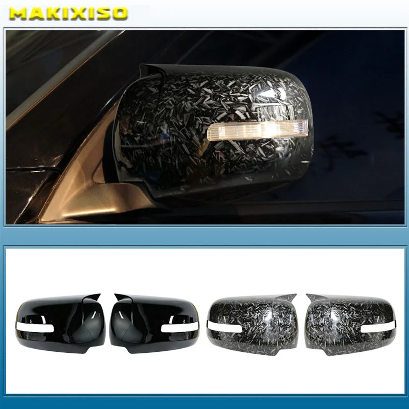 2PCS Carbon Fiber ABS Rearview Mirror Decorative Cover For Mitsu Pajero Sport 2009-2014 Accessories