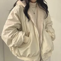 Jackets for Women Thick Warm Parkas Oversized Double Sided Hooded Coat Korean Fashion Casual Loose Zip Up Jackets New Coat Women