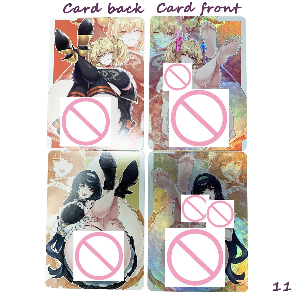 2 قطعة/المجموعة تصميم جديد Waifu أنيمي مثير عارية بطاقة هونكاي: ستار السكك الحديدية كافكا اليراع عارية فتاة بطاقة الانكسار اللون فلاش الهدايا #4