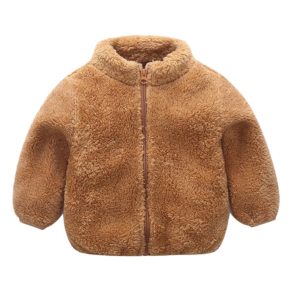 

Children Plush Fleece Jacket Unisex Design Great for Autumn Winter and Spring Soft and Warm comfortable Outerwear Kids Coats