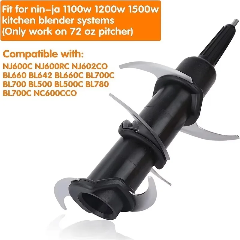 6 Blade Replacement Compatible with Ninja 72 Oz Pitcher Professional Blender Model BL500 BL660 BL700 BL740 BL642 Blender Parts