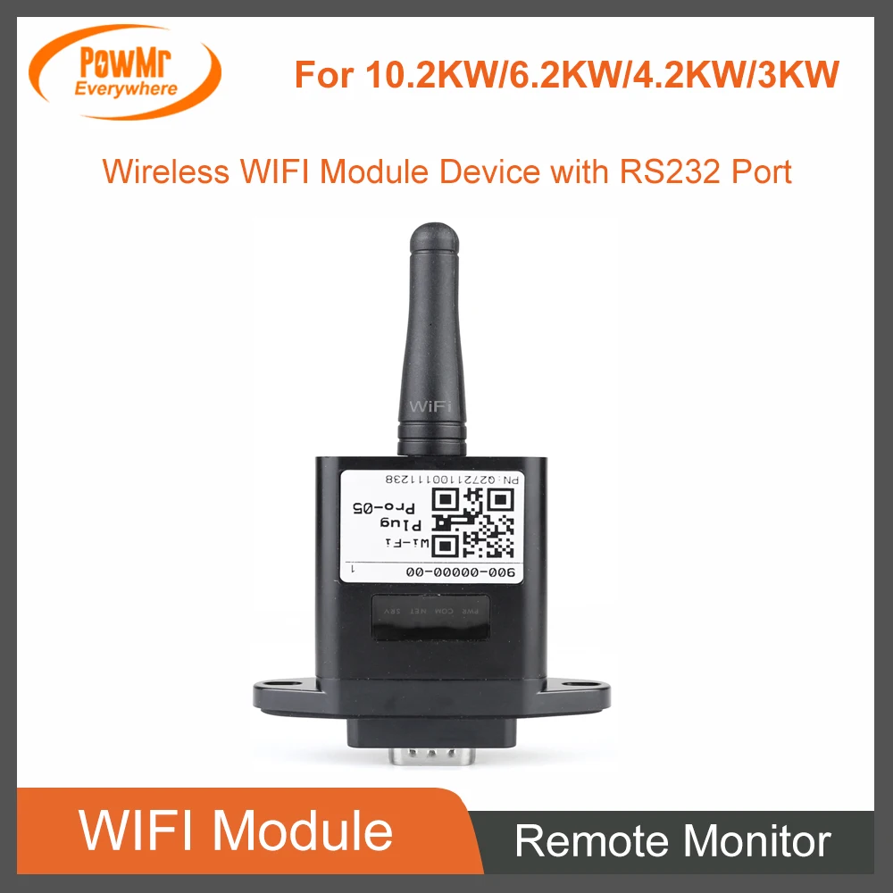 

Wireless WIFI Module Device with RS232 Port Remote Monitoring for Off-Grid Solar Hybrid Inversor for 6.2KW/10.2KW/3KW/4.2KW