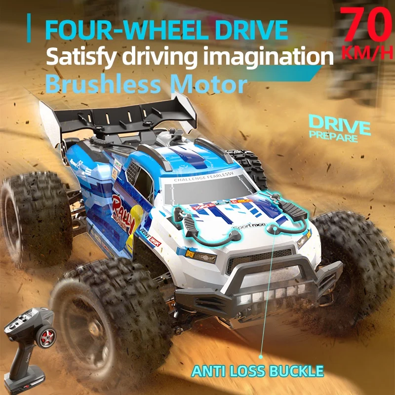

Professional Racing 70KM/H Electric High Speed RC Car Truck 1:18 4WD LED Lighting Brushless Off Road Remote Control Truck Model