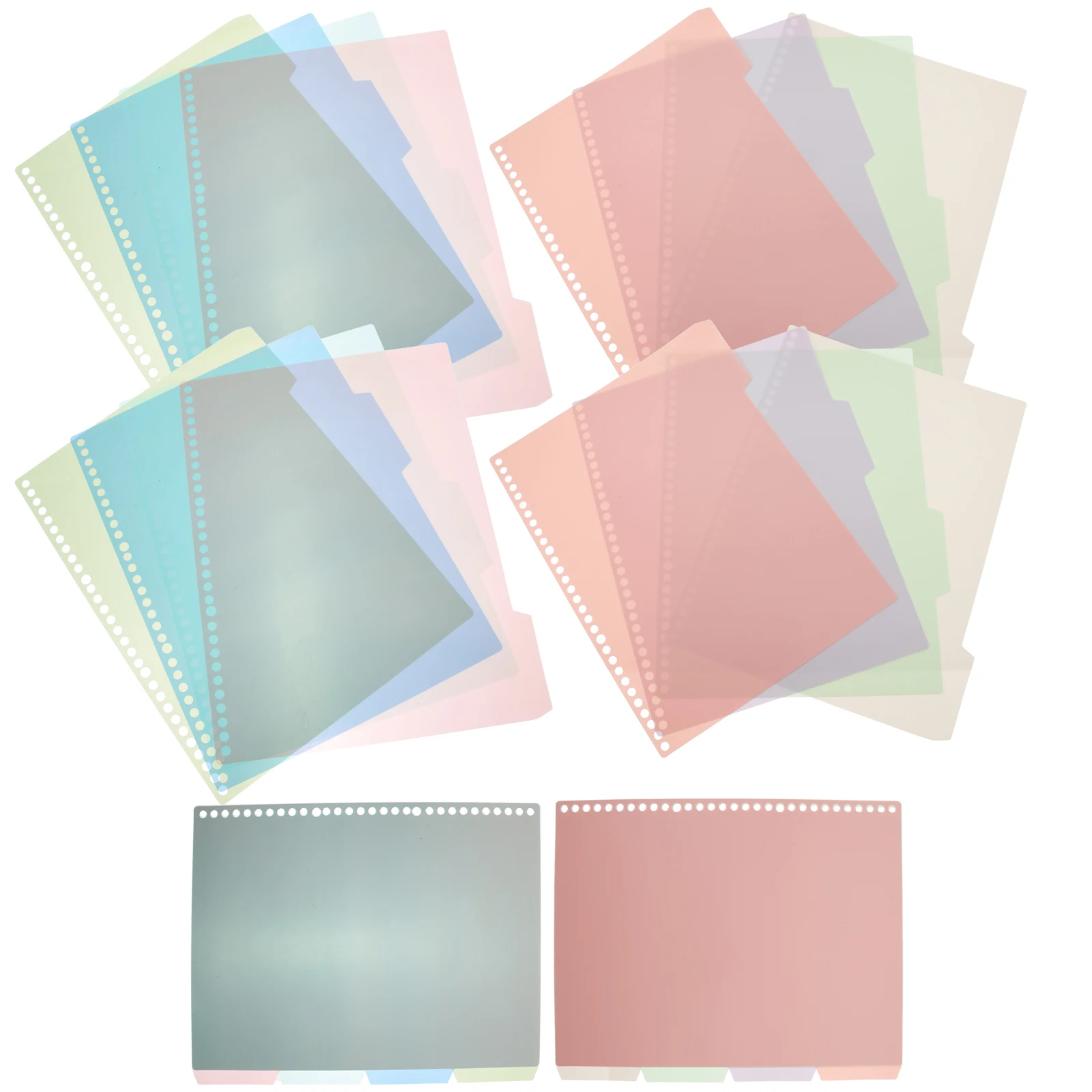 

6Sets Index Binder Dividers Wear-Resistant Colored Tabs for Notebooks Notepads Document Organization Binder Dividers