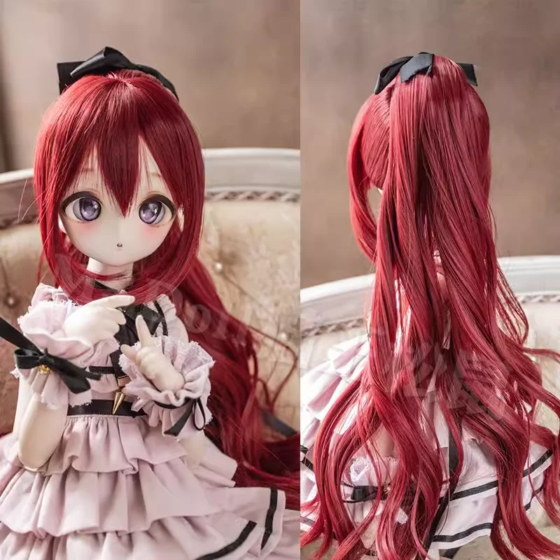 

Новое поступление, парики для кукол BJD, длинные волосы для кукол 1/3 1/4 MDD DD, аксессуары для волос с хвостиком, коричневый, серый, белый, красный, черный, белый парик
