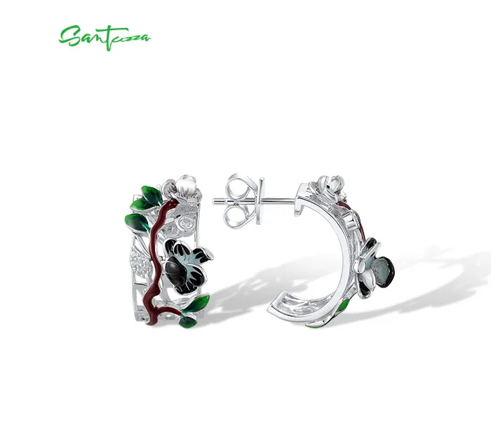 SANTUZZA 925 Sterling Silber Ohrringe für Damen, Funkelnder Gelber Spinell, Bunte Edelsteine, Zarter Hochzeits- und Jubiläumsschmuck – Detail 8