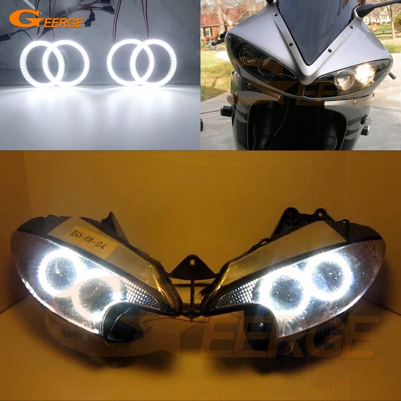 

For Yamaha Yzf R6 2003 2004 2005 2006 2007 2008 2009 Ultra Bright SMD LED Angel Eyes Halo Rings Kit Motorcycle Accessories