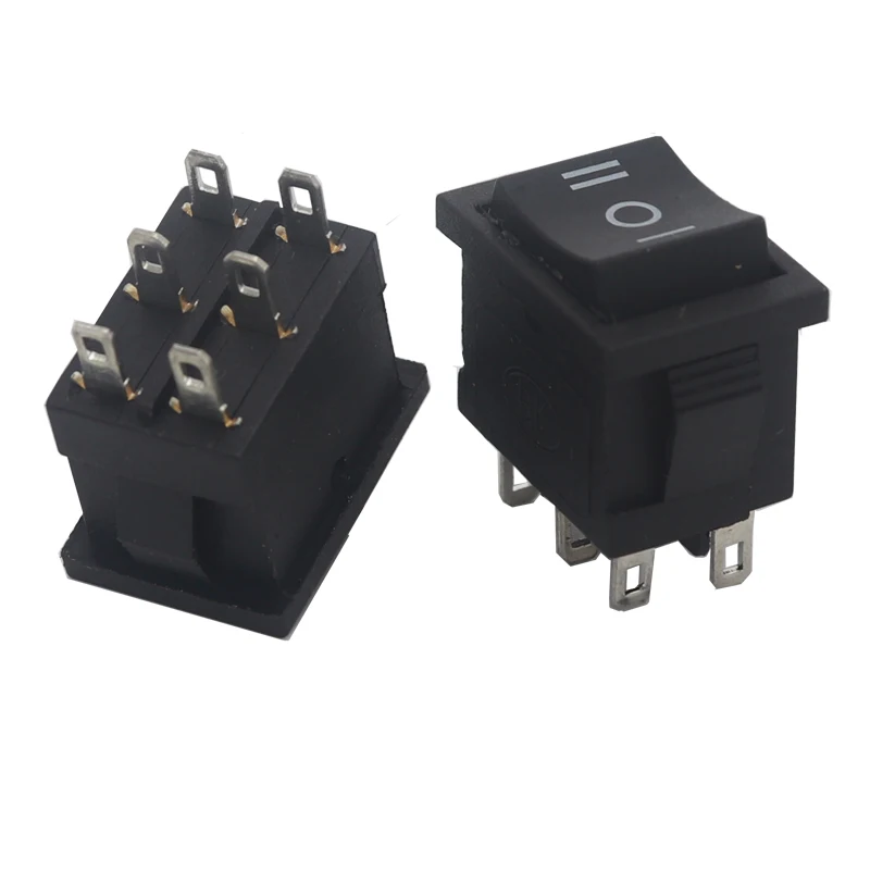 【10-1PCS】KCD1 KCD4 Black Rocker Switch Power Switch ON-OFF ON-OFF-ON 2 Position /3 Position 6 Pin No lights