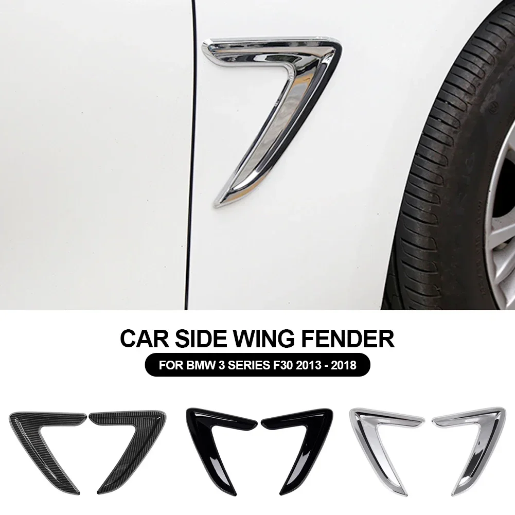 

2pcs Car Side Wing Air Flow Fender For BMW 3 Series F30 2012-2018 Grill Outlet Intake Vent Trim Car Decorative Fender Stickers