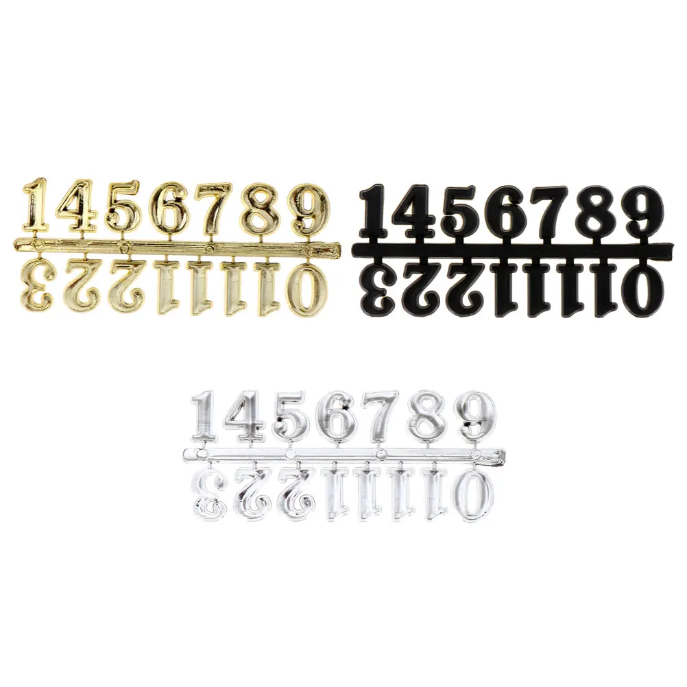 

3 set Clock Face Accessories 2cm Silver Gold Black Arabic Roman Numbers DIY Replacement Parts for Wall Clocks Home Decor