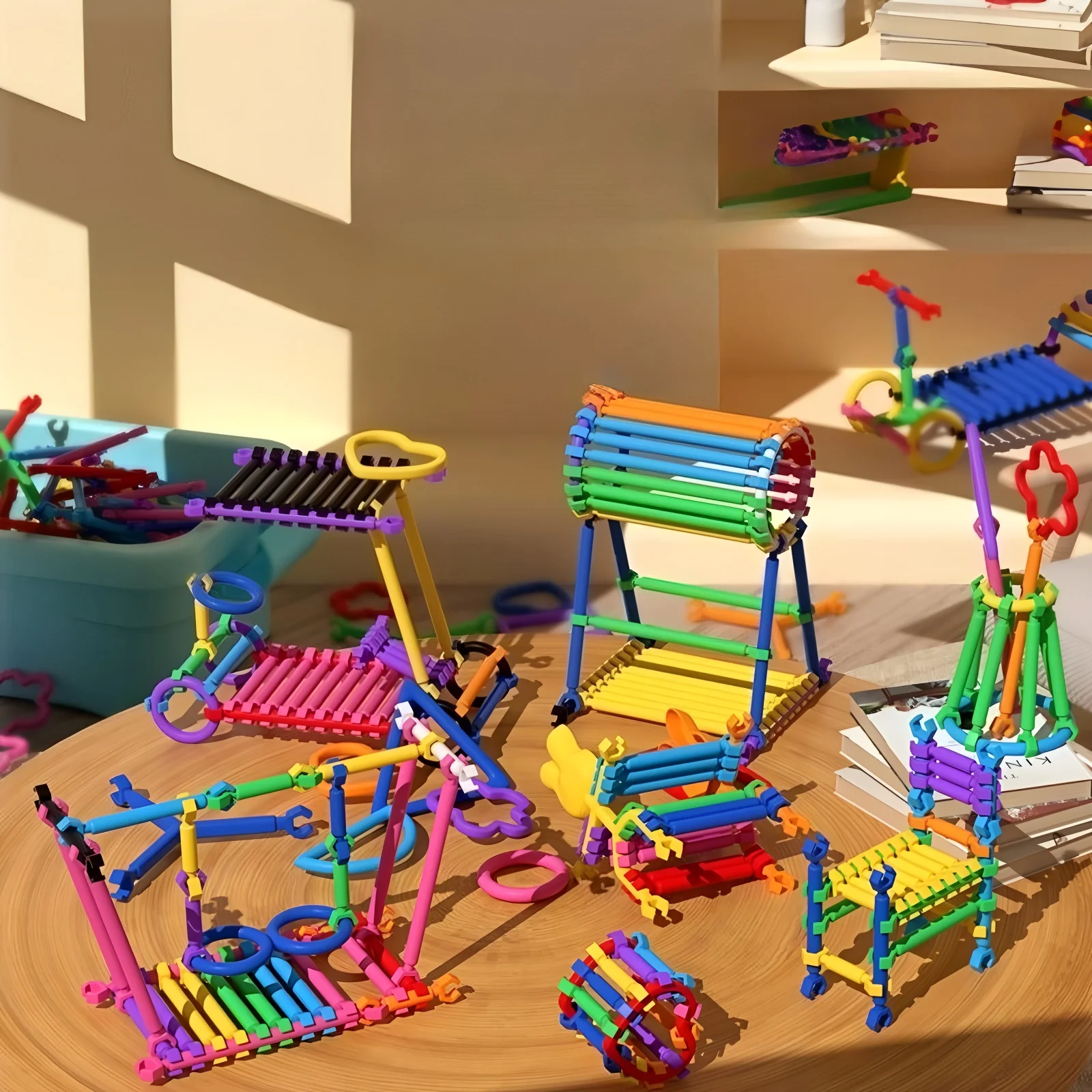 Colorful assembly smart stick puzzle toys, 3D puzzle assembly sticks, children's educational toys DIY gifts