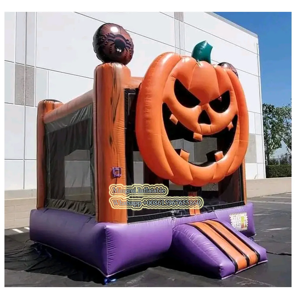 Inflatable Halloween Pumpkin Head Bouncing House Bouncy castle for Kids, 3x3, 3.5m