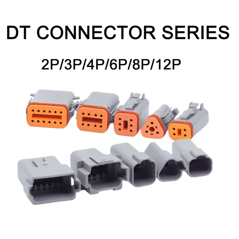 

Deutsch DT04 DT06 2-12 Pin IP67 Waterproof Automotive Connector Set, Male Female Plug Socket Kit with 22-16AWG Crimp Terminals