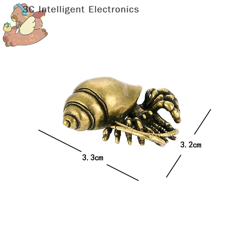 【K】 Figurines de crabe ermite en laiton vintage, statues d'animaux marins pour la décoration de la maison et du bureau