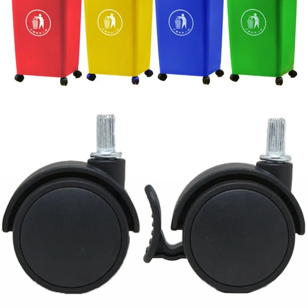 Roda Universal Furnitur 1.2/2 inci dengan Rem 360 °   Roda Pot Bunga Berputar Roda Pengganti Hitam untuk Kursi Kantor