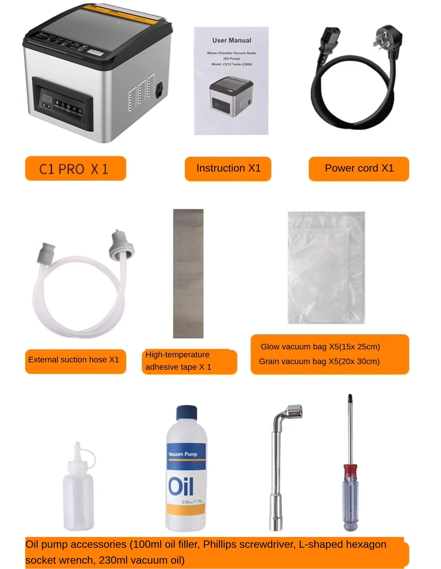 

C1-PRO Commercial Chamber Vacuum Packing Sealer Machine Instant Vacuum Food Sealer With Dry Wet Pump Can Work Continuously