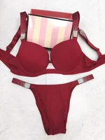 Conjunto de sujetador Sexy con diamantes de imitación para mujer, Bralette, ropa interior para niña, sujetador, Tanga a la moda, sujetadores, lencería, conjuntos de bragas