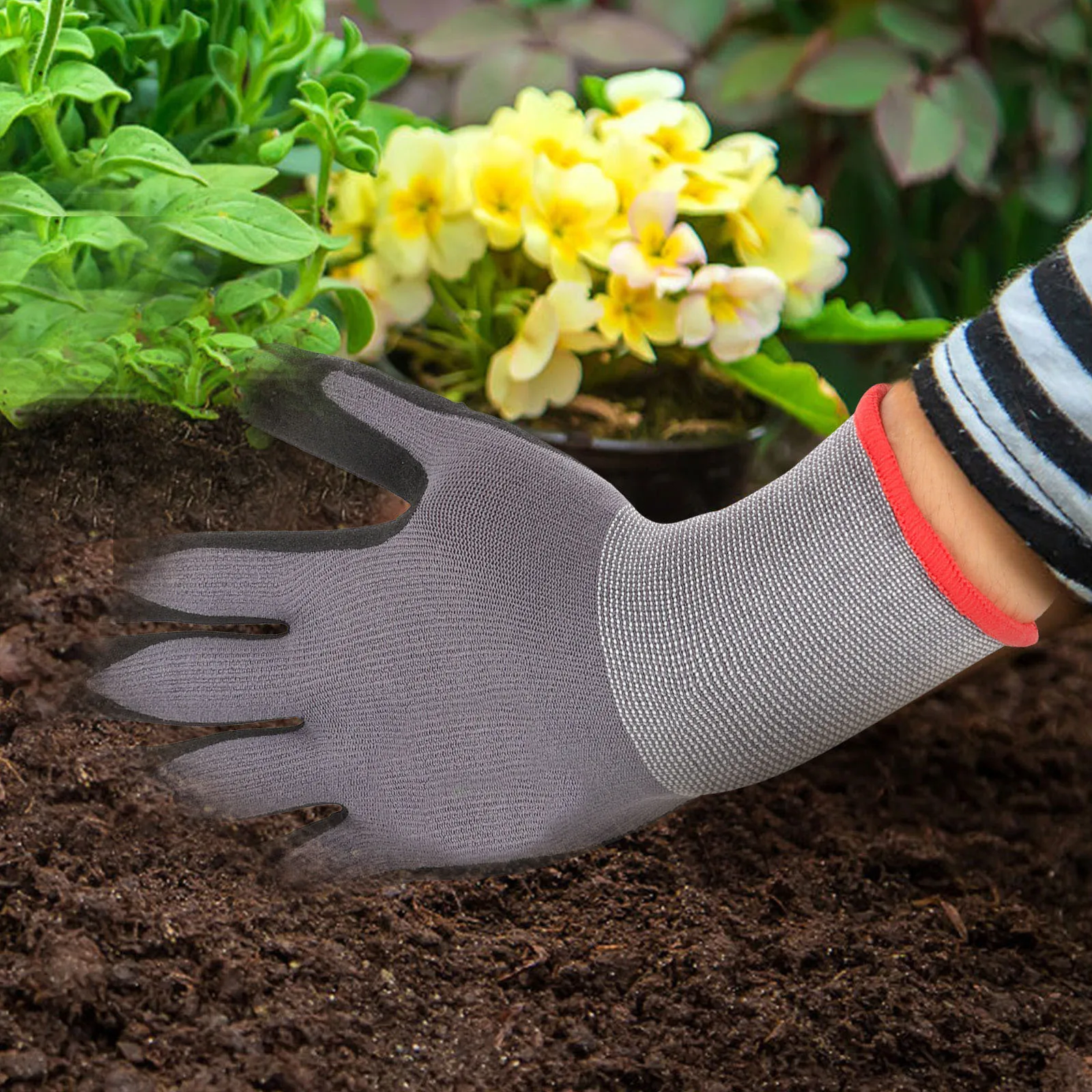 1 زوج قفازات البستنة النايلون مقاوم للماء قطع مقاومة السلامة واقية ارتداء قفازات العمل المقاومة للقطع