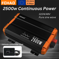 5000W Pure Sine Wave Inverter 12V to 220V, 2500W Continuous, EU Socket, Remote Controller, Power Converter for Home, RV, Camping