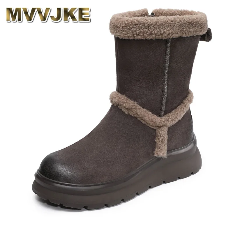 

Женские высокие сапоги на плоской подошве, теплая обувь на платформе, замшевые модные женские зимние сапоги до колена, новые короткие плюшевые ботинки