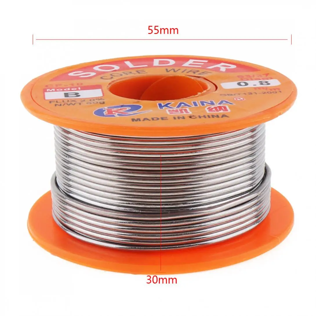 Solder Wire 63/37 50g Tin Clean Rosin Core 0.6/0.8/1.0/1.2/1.5/2.0mm Welding Soldering Iron Reel Flux 2% Soldering Wire