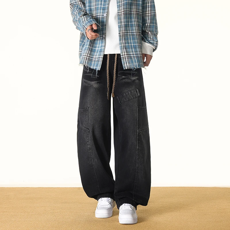 Pantalons de pêche décontractés à la mode, amples, jambes droites, pantalons d'extérieur pour hommes, confortables, grande taille, printemps automne