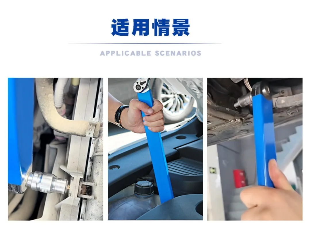 Multifunctional Right Angle Ratchet Extension Wrench, Socket Extension Linkage Rod Auto Repair Hand Tool