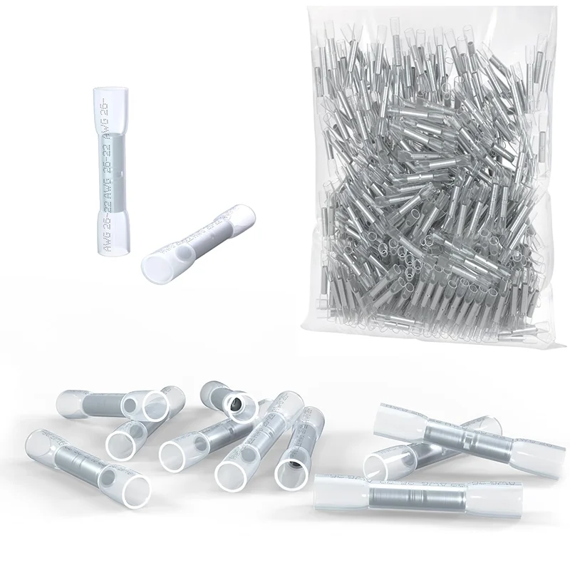 

50Pcs Marine Grade Heat Shrink Crimp Connectors 26-24 white white Insulated Waterproof