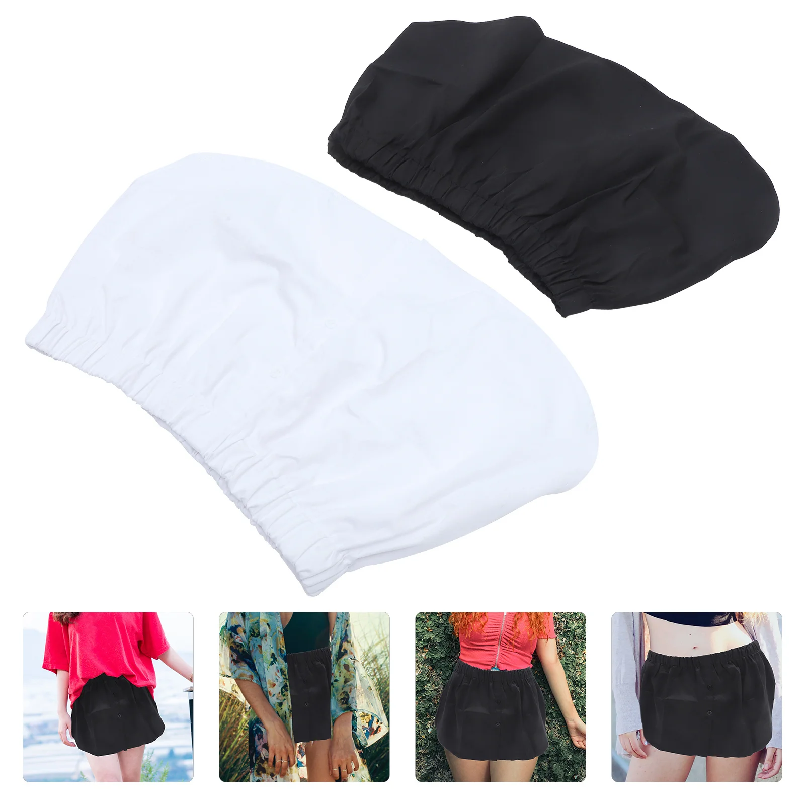 Extension de chemise pour femmes, 2 pièces, fausse demi-jupe, Base superposée détachable pour pull, chemisier, taille élastique, confortable et léger