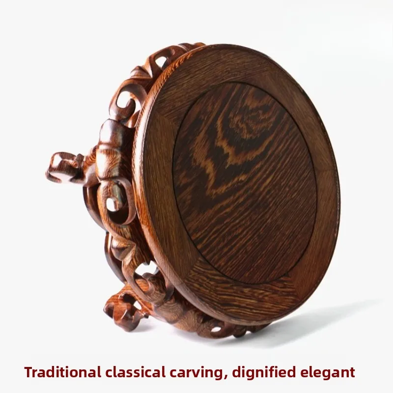 Neo-Classical Chicken Wing Wood Tiger-Leg Base, Carved Bonsai Display Stand, Defined Contours Chinese Decorative Ornament
