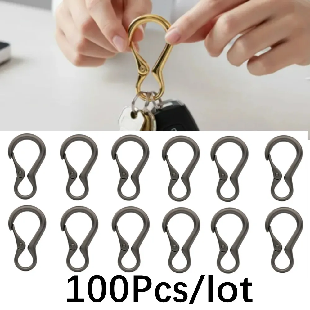 100-ピース-ロットロブスタークラスプバックルキーホルダーカラビナ屋外キャンプバックル合金スプリングスナップフックキーホルダーツールクリップ
