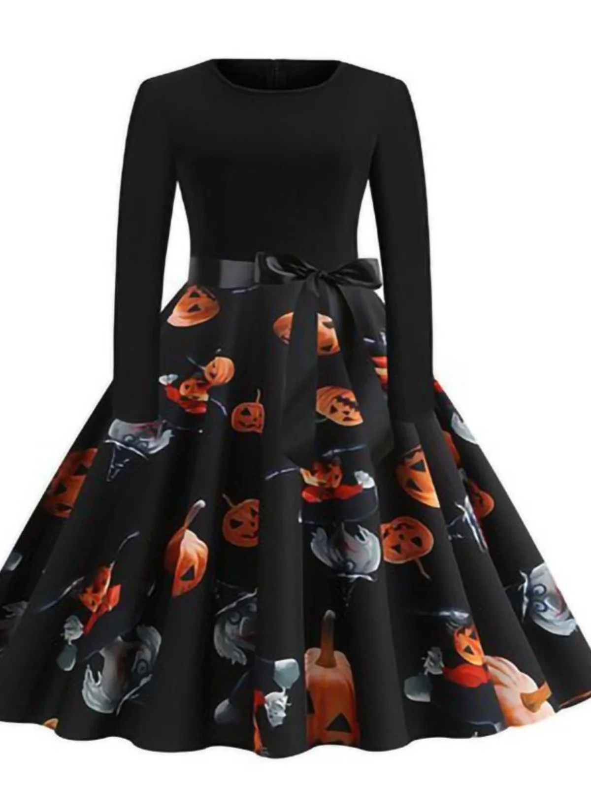 loween Cosplay Costume Props Fancy Pumpkin Women's Dr Cleanfit 45 Deee Slant Cut mid High Waist A-Line Skirt Dr