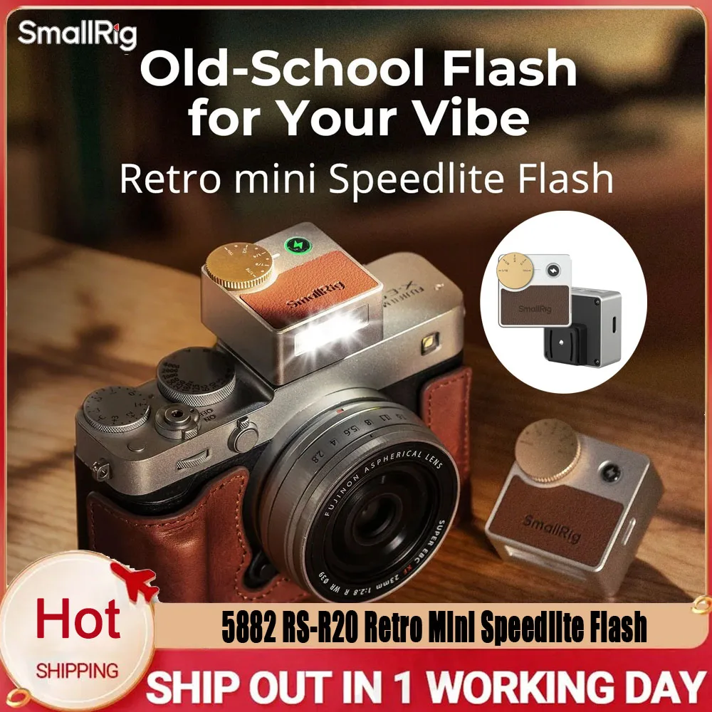 

SmallRig 5882 RS-R20 Retro Mini Speedlite GN8-10 Lightweight Flash for Sony Fujifilm Nikon Ricoh Compact Cameras