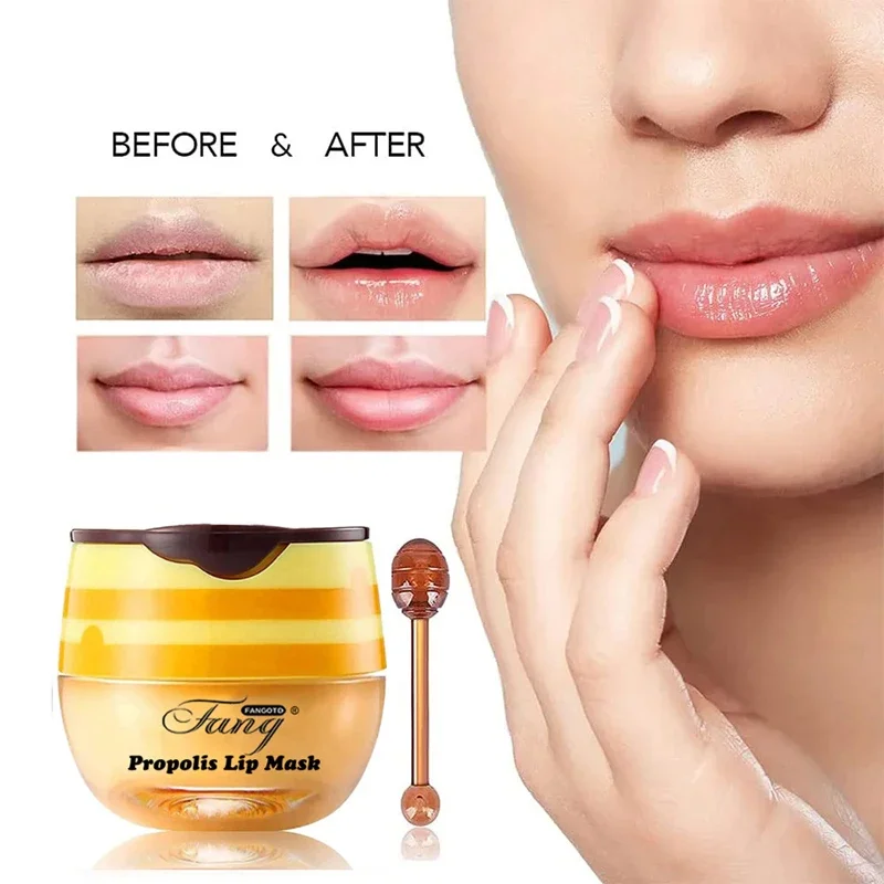 Lip Care Mask Propolis Moisturizing Lip Balm Exfoliating Sleep Nourishing Maintenance Lip Gloss Bleach Cream Reduce Lip Wrinkles