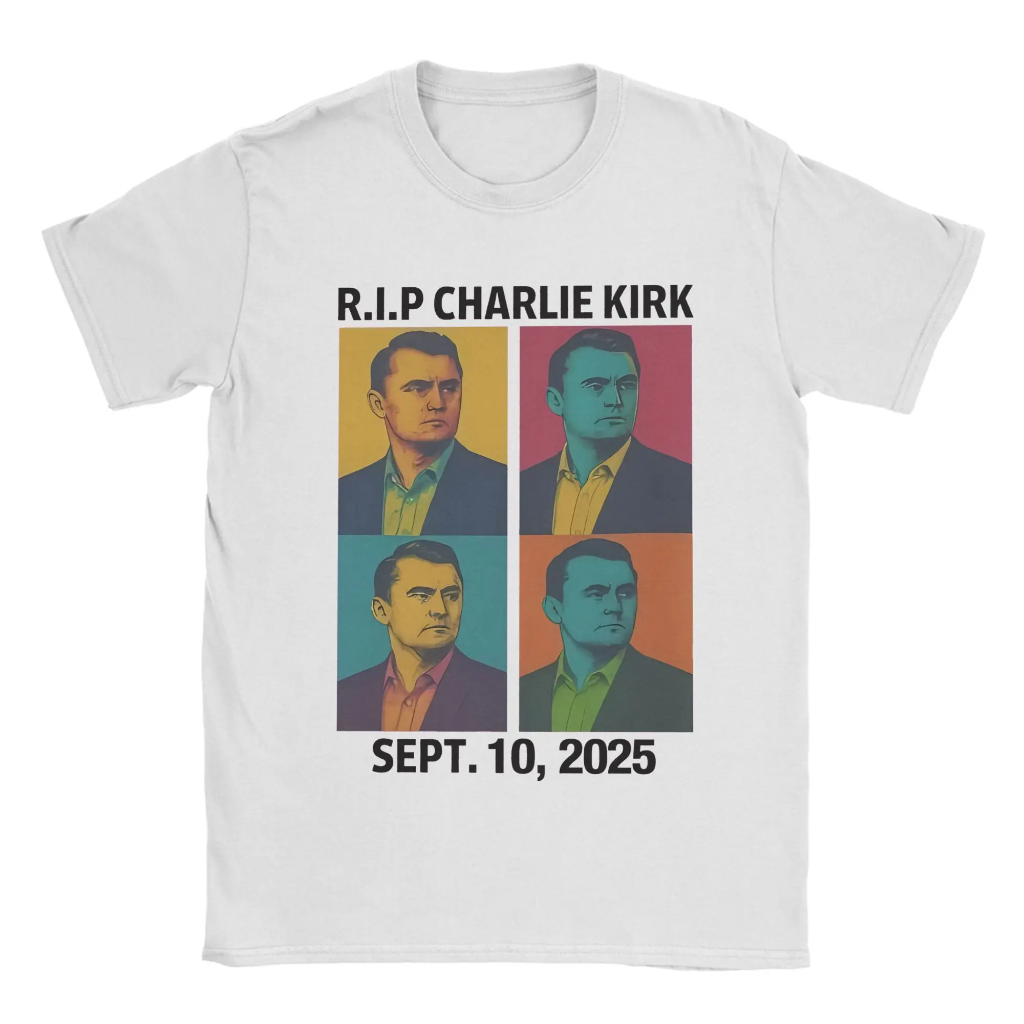 Retro Rest In Peace Charlie Kirk Support Cotton T-Shirt For Male Summer Awesome T Shirts O-Neck Hip Hop Tee Shirt Oversized Tops