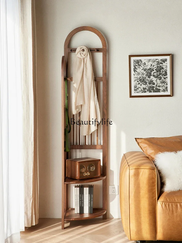 

North American black walnut floor hanger solid wood vertical corner rack