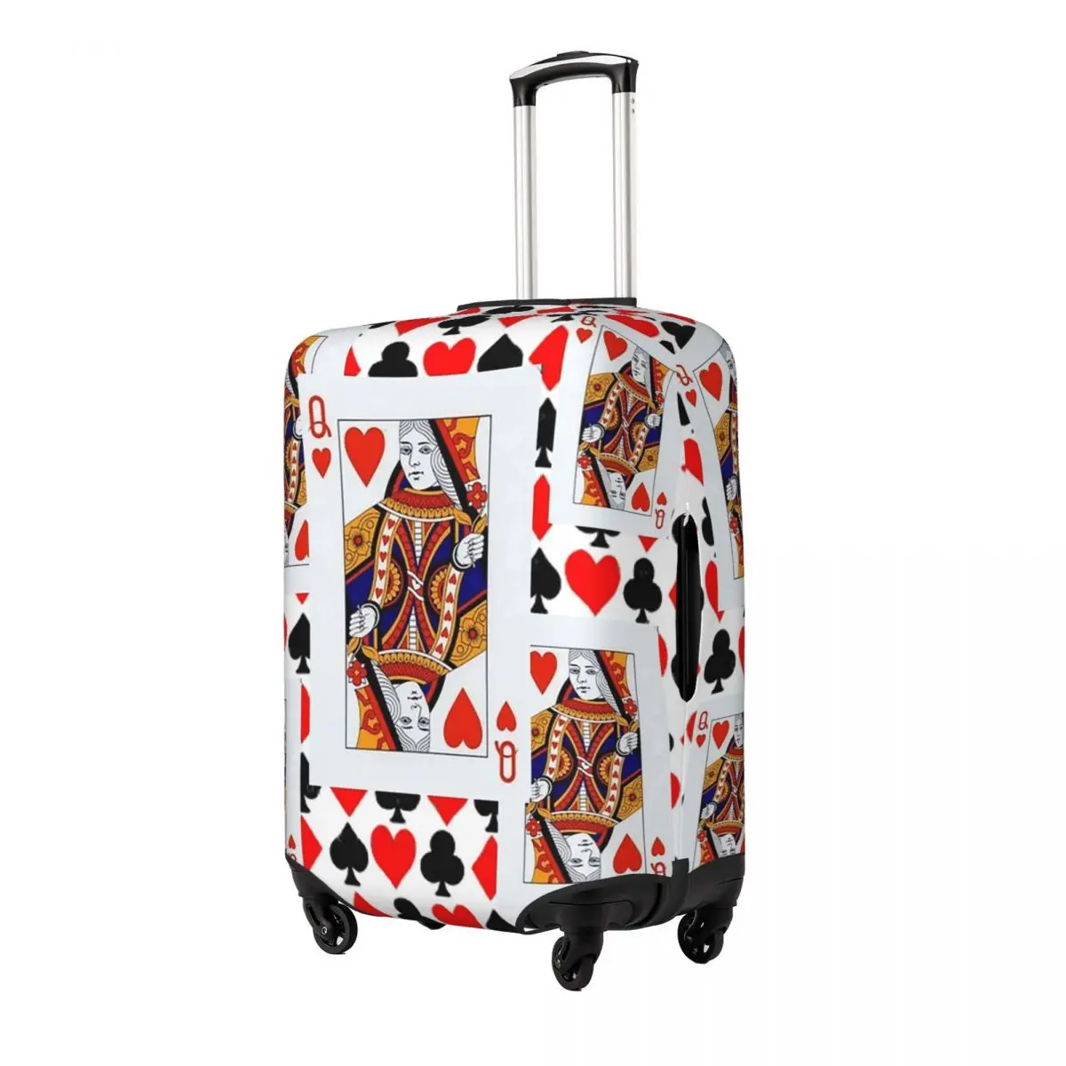 

Red Queens Of Hearts Patterns Suitcase Cover Protection Elastic Travel Luggage Protector Covers for 18-32 Inch