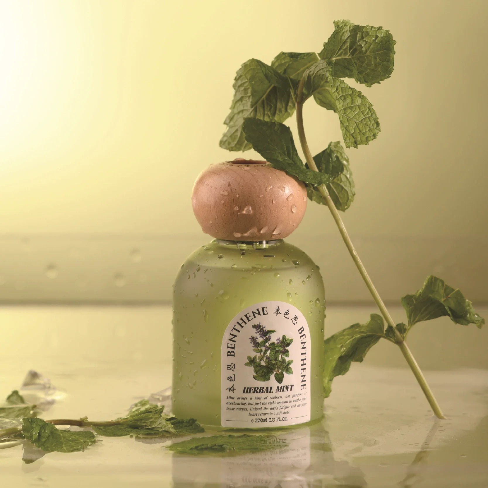 200ML Mint Perfumn Reed Difffuser Oils, Fresh Good Sleep Refresh Premium Office/Home Fragrance Air Freshener Long-lasting Gift